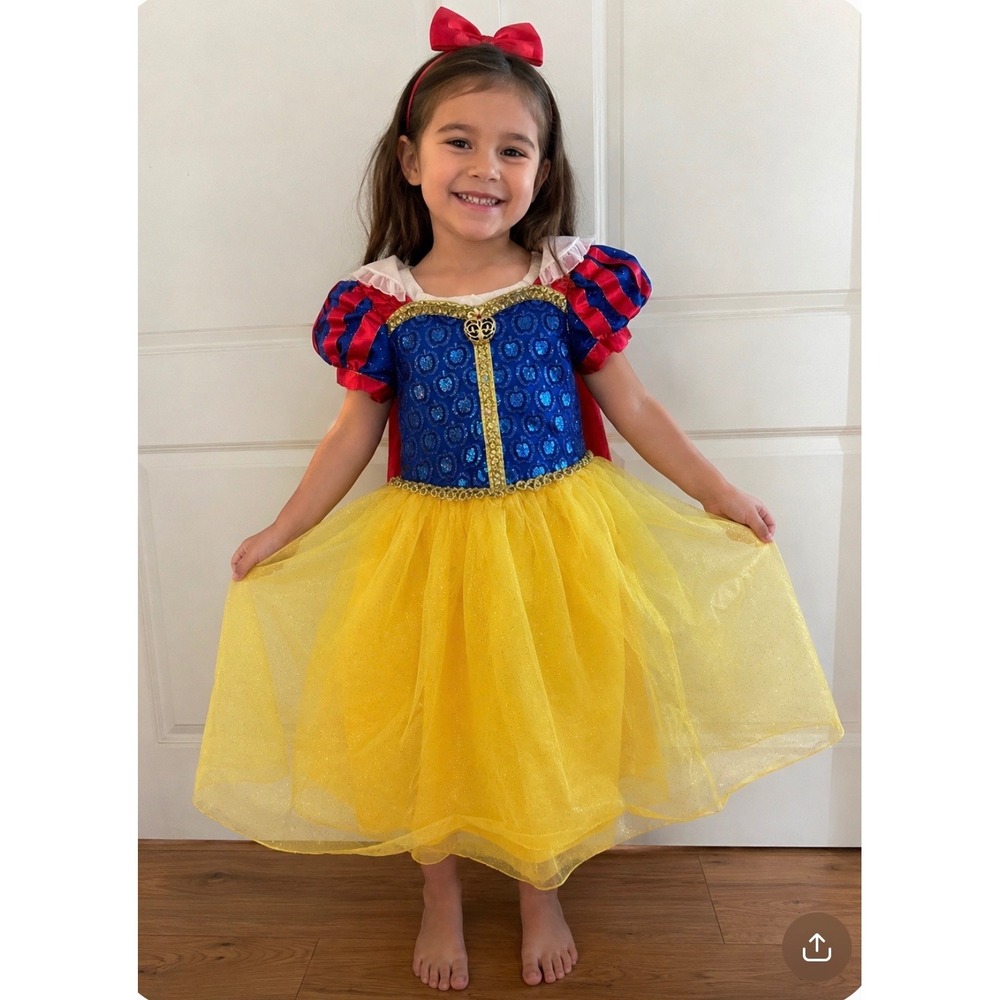 Disney Parks Castle Collection Snow White Costume Dress Cape Girls Size 5/6